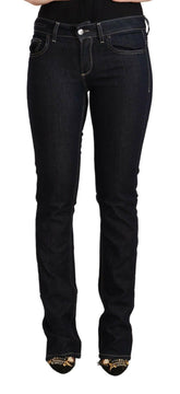 GF Ferre Black Cotton Stretch Low Waist Skinny Denim Jeans -   -  GF Ferre.